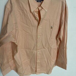 Polo Ralph Lauren Classic Fit Long Sleeve Men's Orange Button Down Shirt 17 32/3